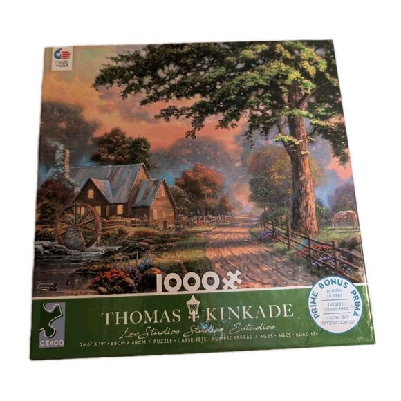 1000 Piece Cottage Landscape Thomas Kinkade Simpler Times II Ceaco Puzzle 2020 - Picture 1 of 3